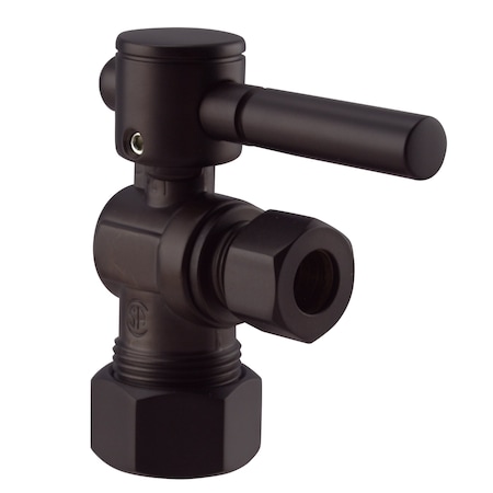 Westbrass Angle Stop, 5/8" OD x 3/8" OD, 1/4-Turn Lever Handle in Matte Black D105BL-62